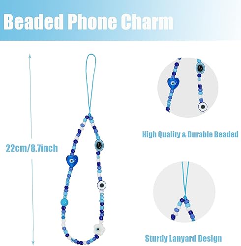 Miniatura 3 de Dije con cuentas para teléfono, correa de muñeca hecha a mano con piedras preciosas para mujeres y niñas