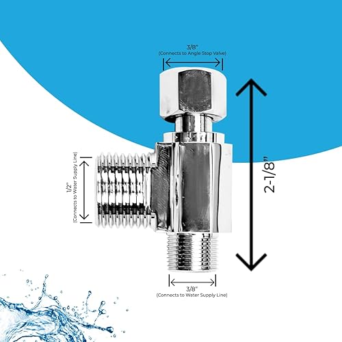 Miniatura 3 de GenieBidet Conector de tubo en T de 38 x 38 x 12 pulgadas para bidé  Conéctate a suministro de agua de 38 en lugar de una entrada del tanque de