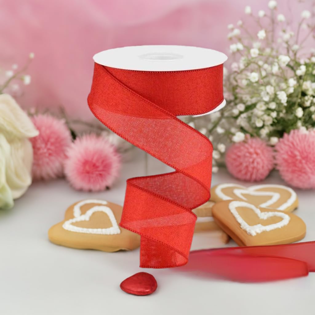 Craig Bachman Fall Leaves & Berries Ribbon | 1.5" X 10 Yards, Wired Edge, Red/Orange For Wreaths, Gift Wrapping, DIY