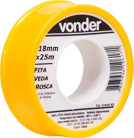 Vonder, Fita Veda-Rosca 18 Mm X 5 M.