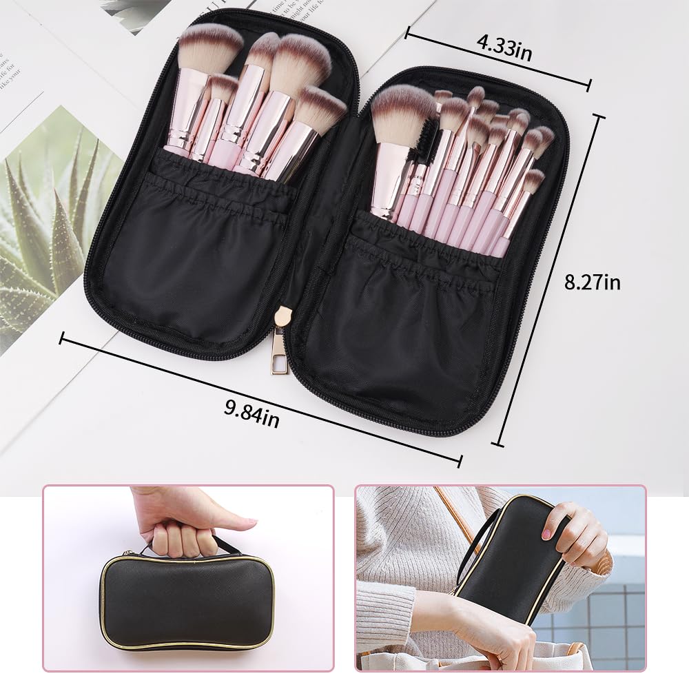 MAGEFY - Set di 22 pennelli da trucco, professionali, con manico in legno, pennelli per fondotinta, correttore, cipria, viso, occhi, kit di pennelli (oro rosa)
