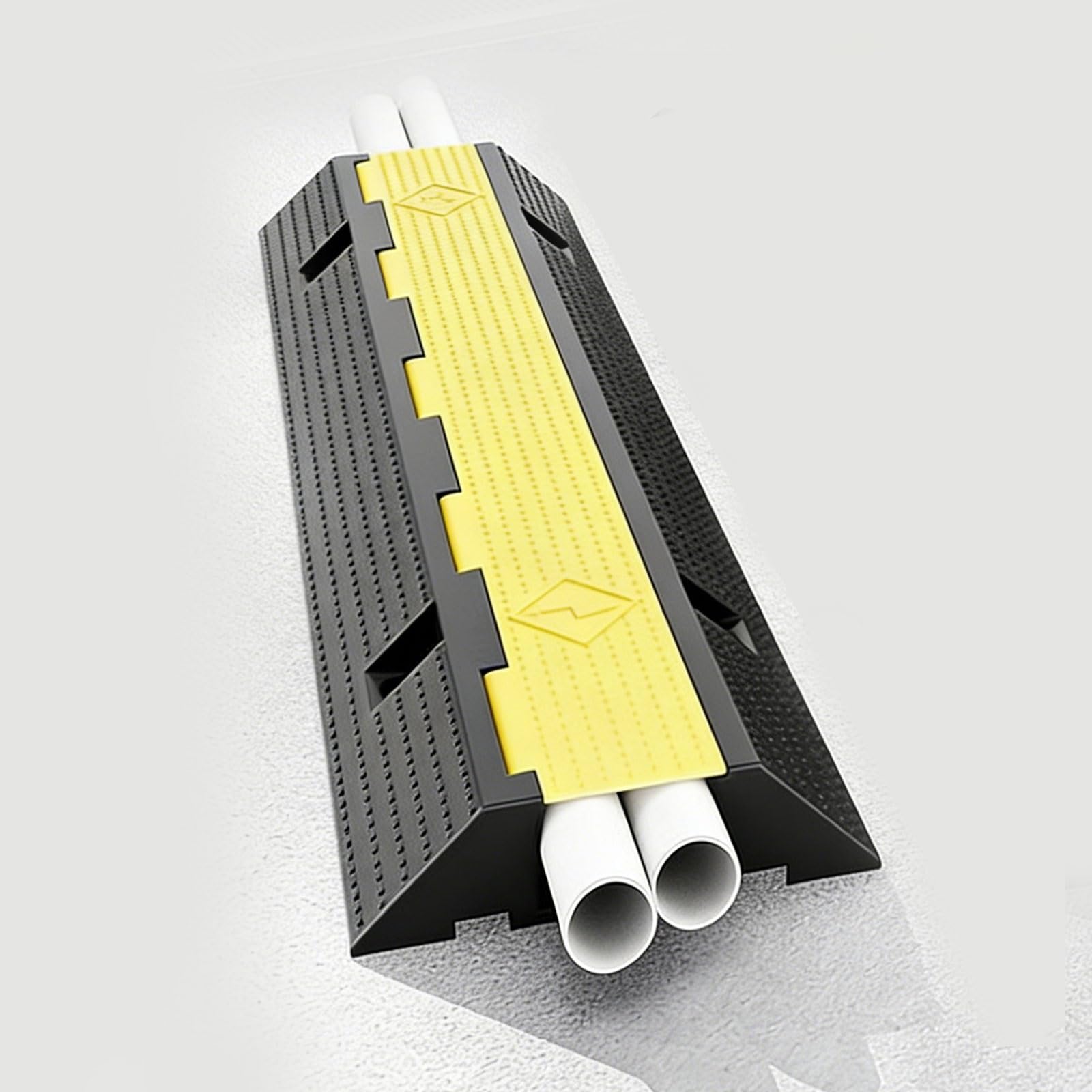 100 cm Goulotte Électrique Extérieur, 1 Canal Passe Câble, Haute Visibilité Passe Câble Bureau, pour Parkings, Routes, Écoles et Entrepôts