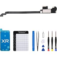 for iPhone XR Earpiece Front Speaker Replacement Repair 6.1" OEM Ear Module with Ambient Light Sensor Proximity Sensor Flex Cable Connector Fix Tools Kit for A1984 A2105 A2106 A2108