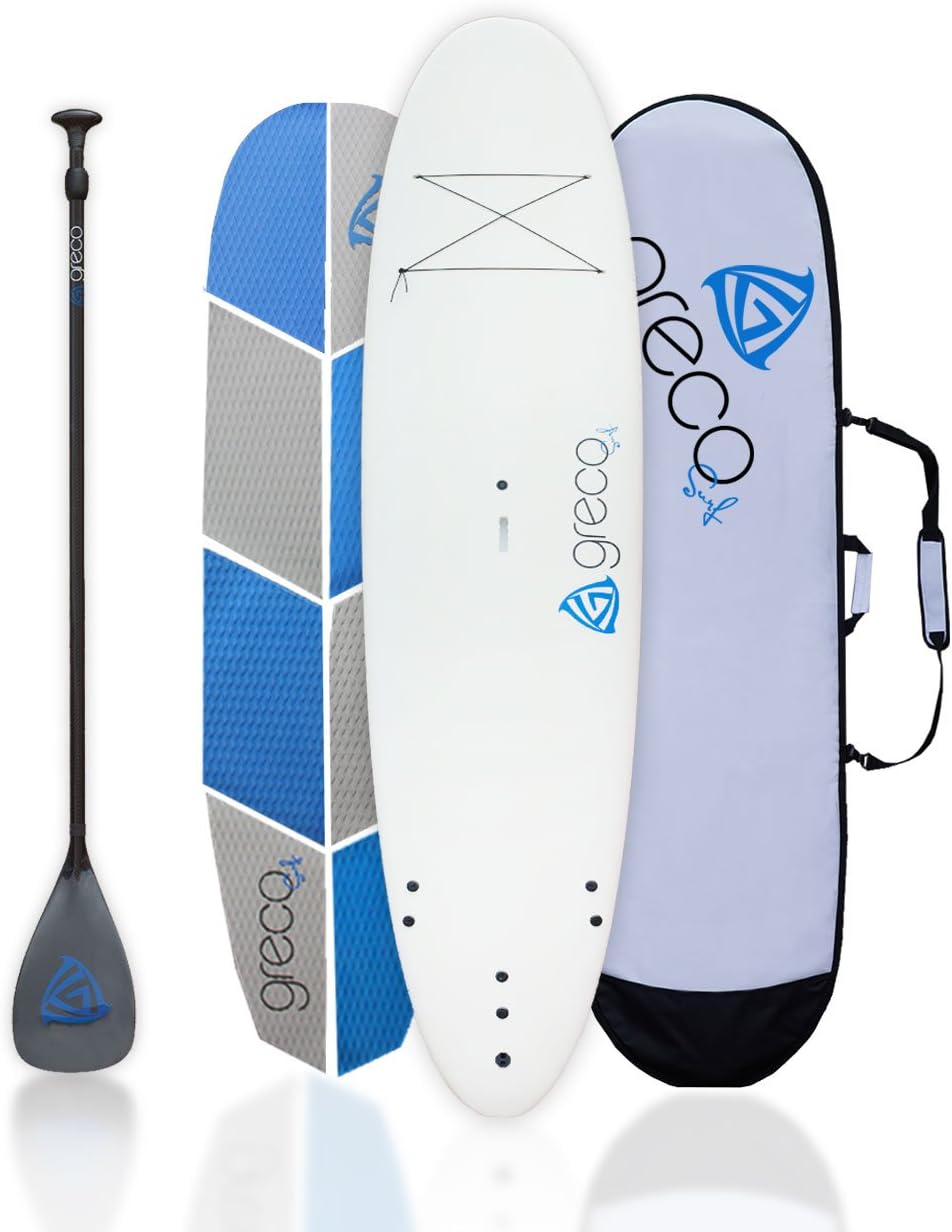 11' Ark Package SUP Foam Soft Performance Stand up Paddle Carbon Fiber Paddle & Day Board Bag By Greco Surf