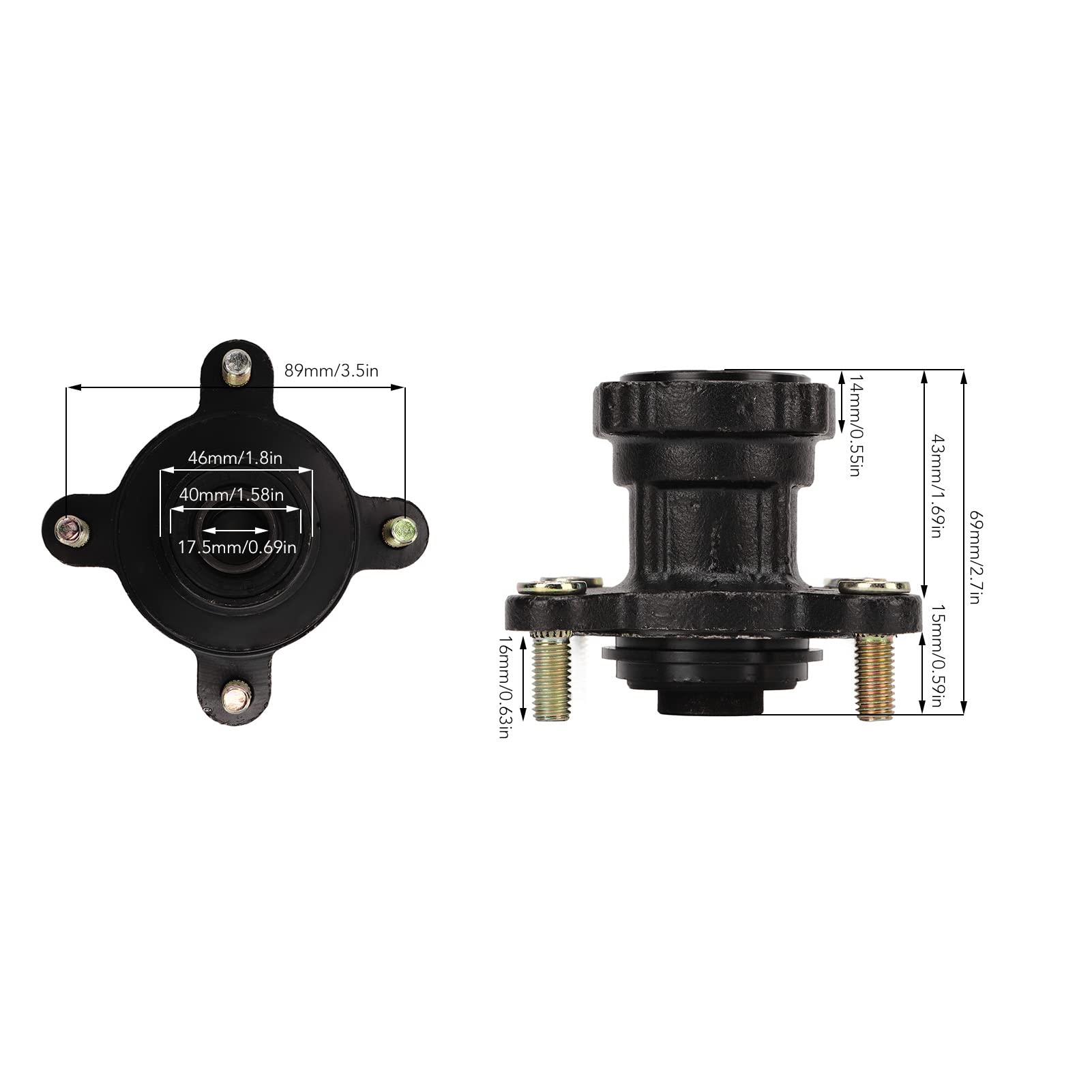 Piasta Gokart Atv Utv Części Zamienne 4 Stud Przedni Hamulec Tarczowy Obręcz Koła Montaż Piasty Stop Stali dla Go Kart Atv 4 Wheel