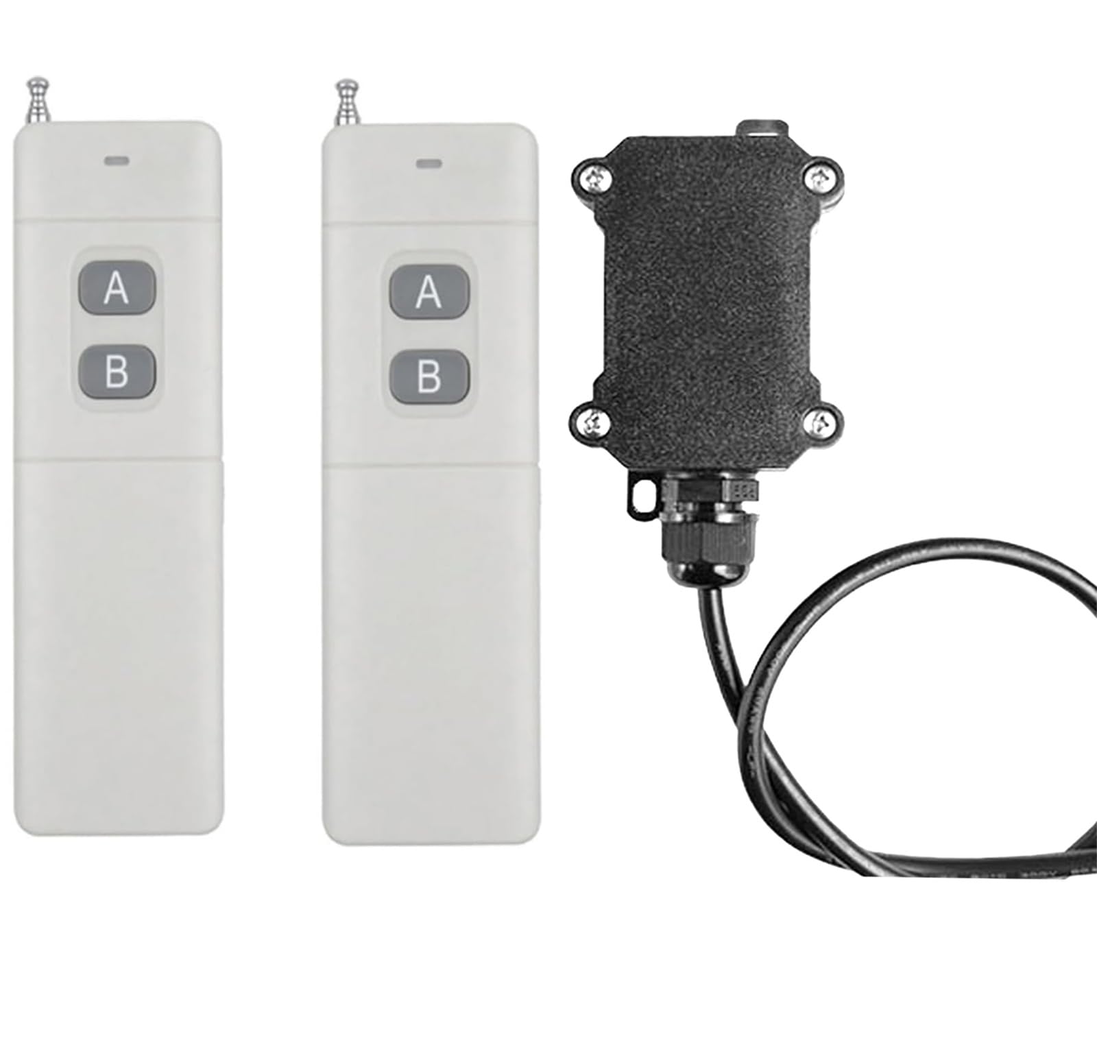 Interruptor de luz inalámbrico, interruptor de control remoto de 12 V, 24 V, relé con 500 m de largo alcance para alarmas antirrobo, puertas de scooter, luces de barreras