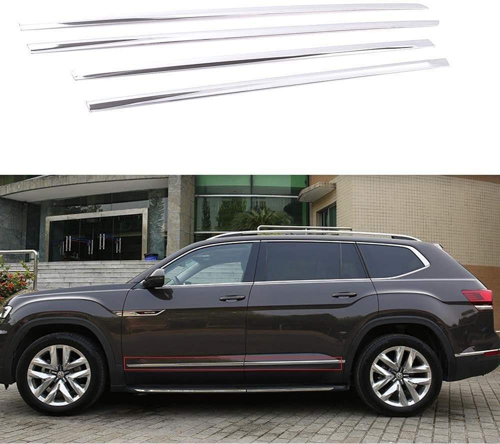 4Pcs Stainless Steel Car Body Door Side Molding Trim sill Cover Guard Fit for Volkswagen VW Atlas 2018-2026
