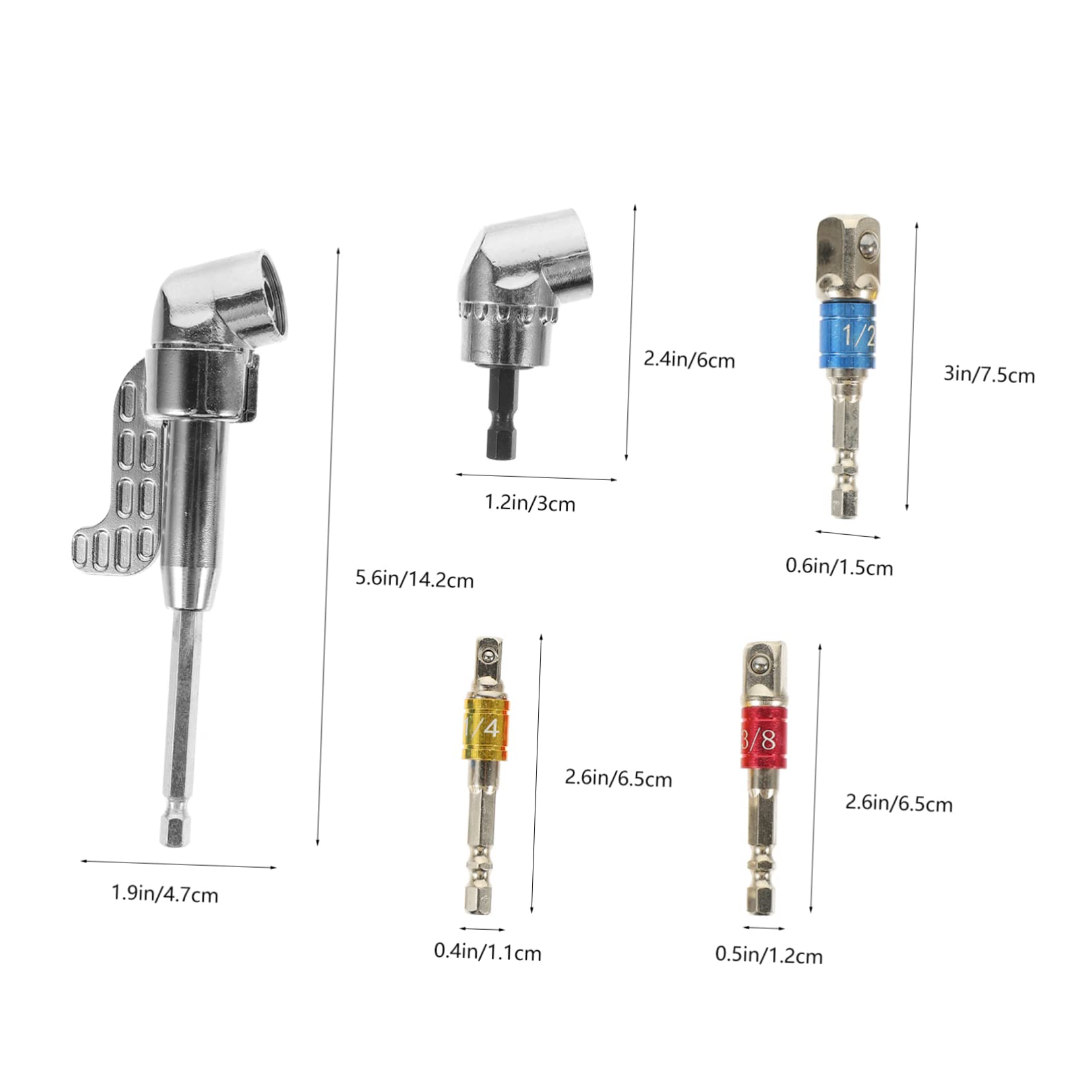 HOMSFOU Impact Drill Adapter 105 Degree Angle Drill Attachment Power Tool Joint Set Tool Kit