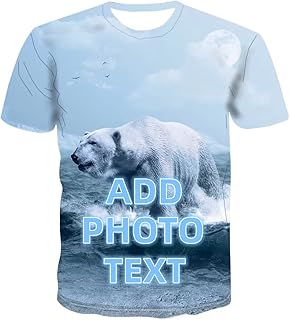 3D Custom T-Shirts Men/Women Design Your Own Shirt Add Text/Photo/Logo Personalized Tees Personalized Gifts