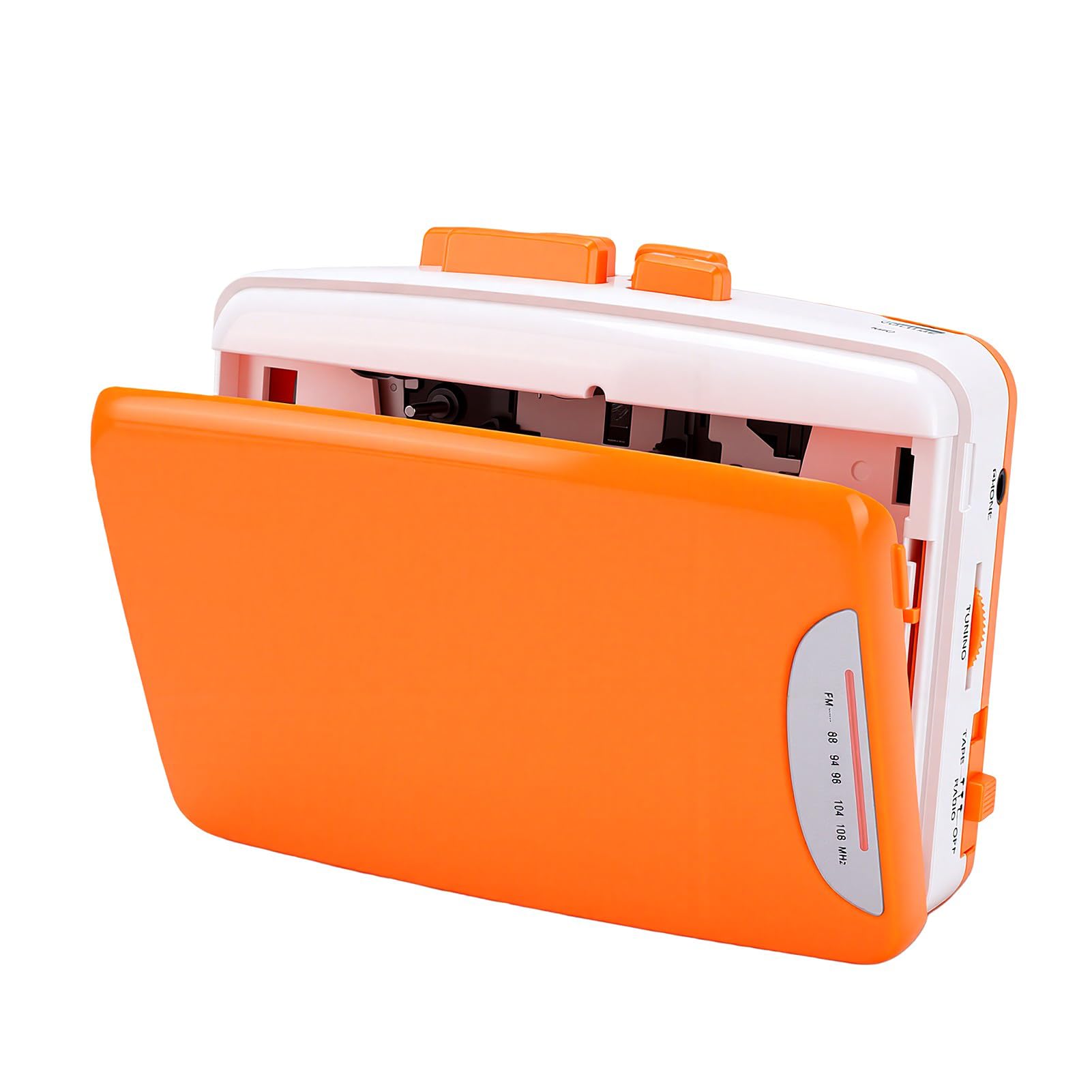 Annadue Lettore Cassette Retro con Registrazione FM Broadcast, Alimentato | Registratore portatile con jack per cuffie da 3,5 mm, per l\'ascolto di musica