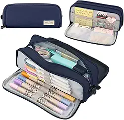 Estojo para lápis Grande capacidade Bolsa para lápis Bolso com zíper para escola Armazenamento doméstico Bolso multicamadas Organizador de escritório Presente para homens, mulheres, criança