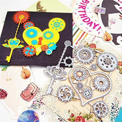 WuLi77 Carbon Steel Cartoon Gear Heart Metal Cutting Dies for Card Making, Embossing Stencil for Scrapbooking DIY Album Paper Card Art Craft Decor steampunk buy now online