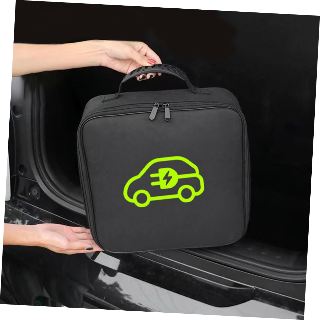 Cabilock Borsa Portacavi Ignifuga per Cavi di Ricarica Veicoli Elettrici, Organizer Quadrato, Protezione Antincendio, Custodia per Trasporto e Conservazione Sicura