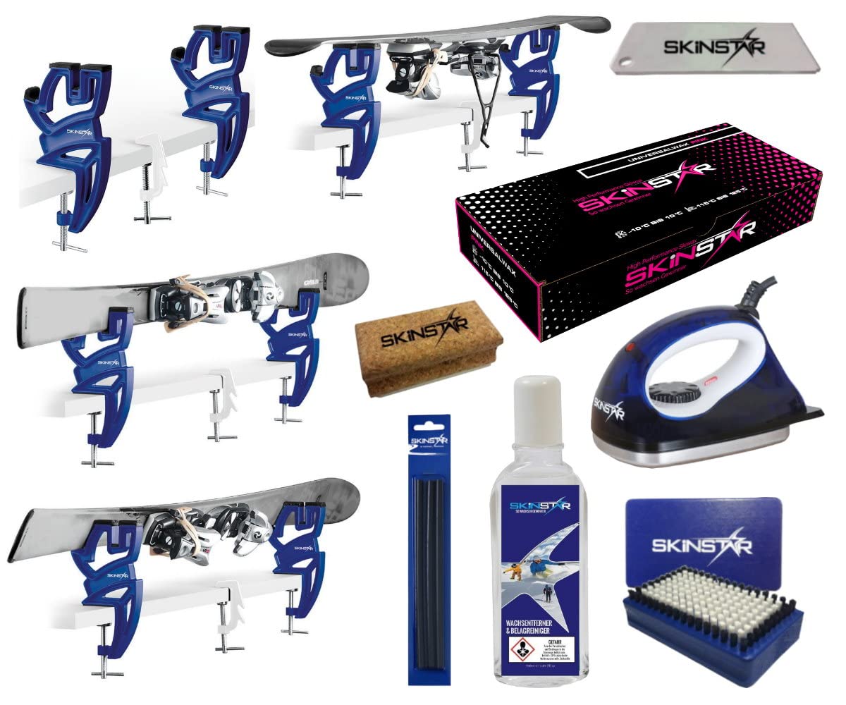 SkinStar Skiwax Set Starter Set Skispanner Skiwachs Wachsentferner 8- teilig