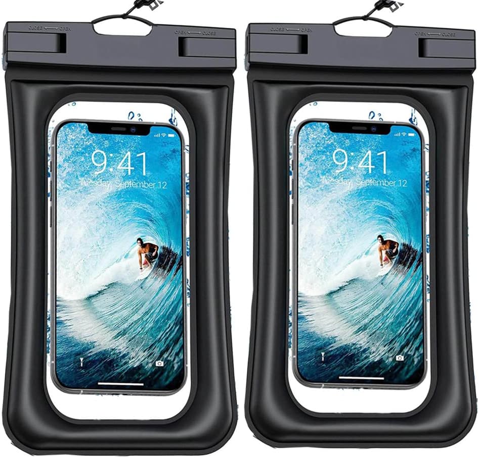 Floating Waterproof Phone Pouch, [Fingerprint Identification+Swim Cap] Floating phone Case Dry Bag. Compatible with all Smartphones:iPhone 12/12 Pro,11/11 Pro, iPhone X Xs Max 8 Plus, Galaxy S20 S10