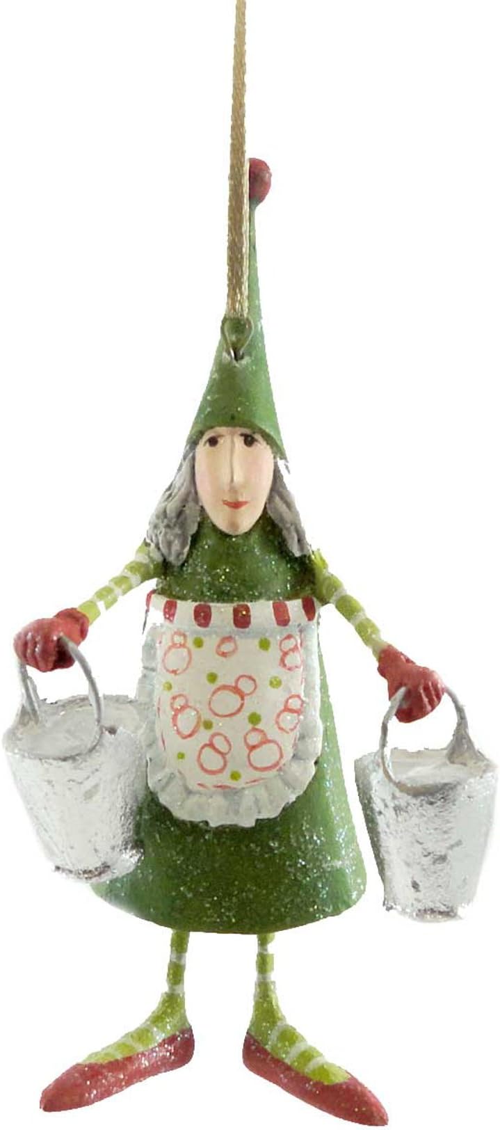 Patience Brewster 12 Days - Day 8 Mini Maid A Milking Christmas Figural Ornament 08-30643
