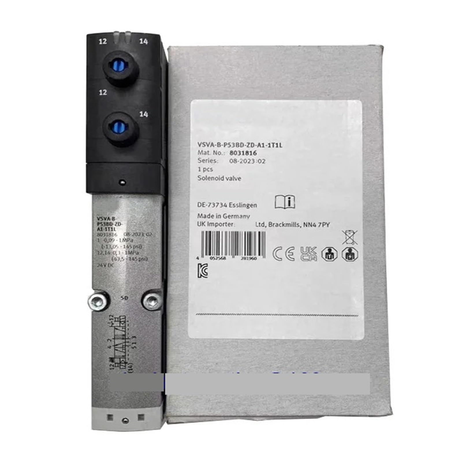 Électrovanne VSVA-B-P53BD-ZD-A1-1T1L 8031816 pour stabiliser les vérins pneumatiques
