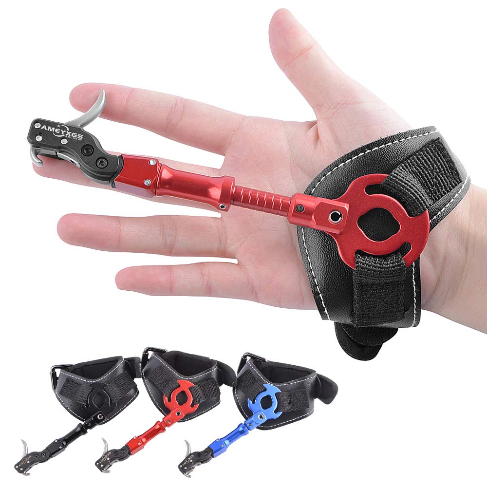SHARROW Tiro con Arco Disparador Compound Arco Release Aids Trigger Caliper con Correa de Muñeca Ajustable Disparador de Disparos de Tiro