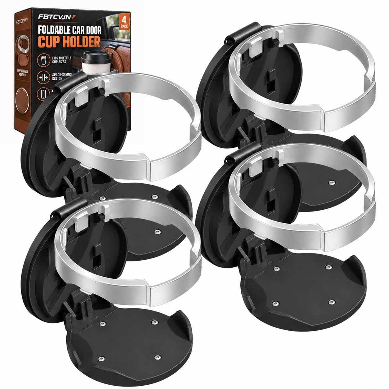 Universal Foldable Car Cup Holder with Hook Folding Automotive Door Storage