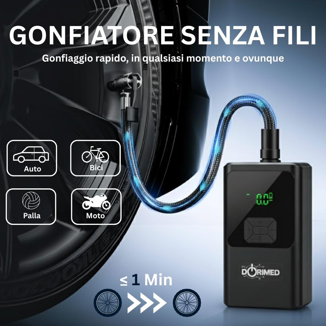 Multifunzionale potenziatore di batteria per auto, avviatore di batteria 12 V, benzina e diesel, compressore d'aria, gonfiatore per pneumatici, caricabatterie rapido, illuminazione LED e SOS, display