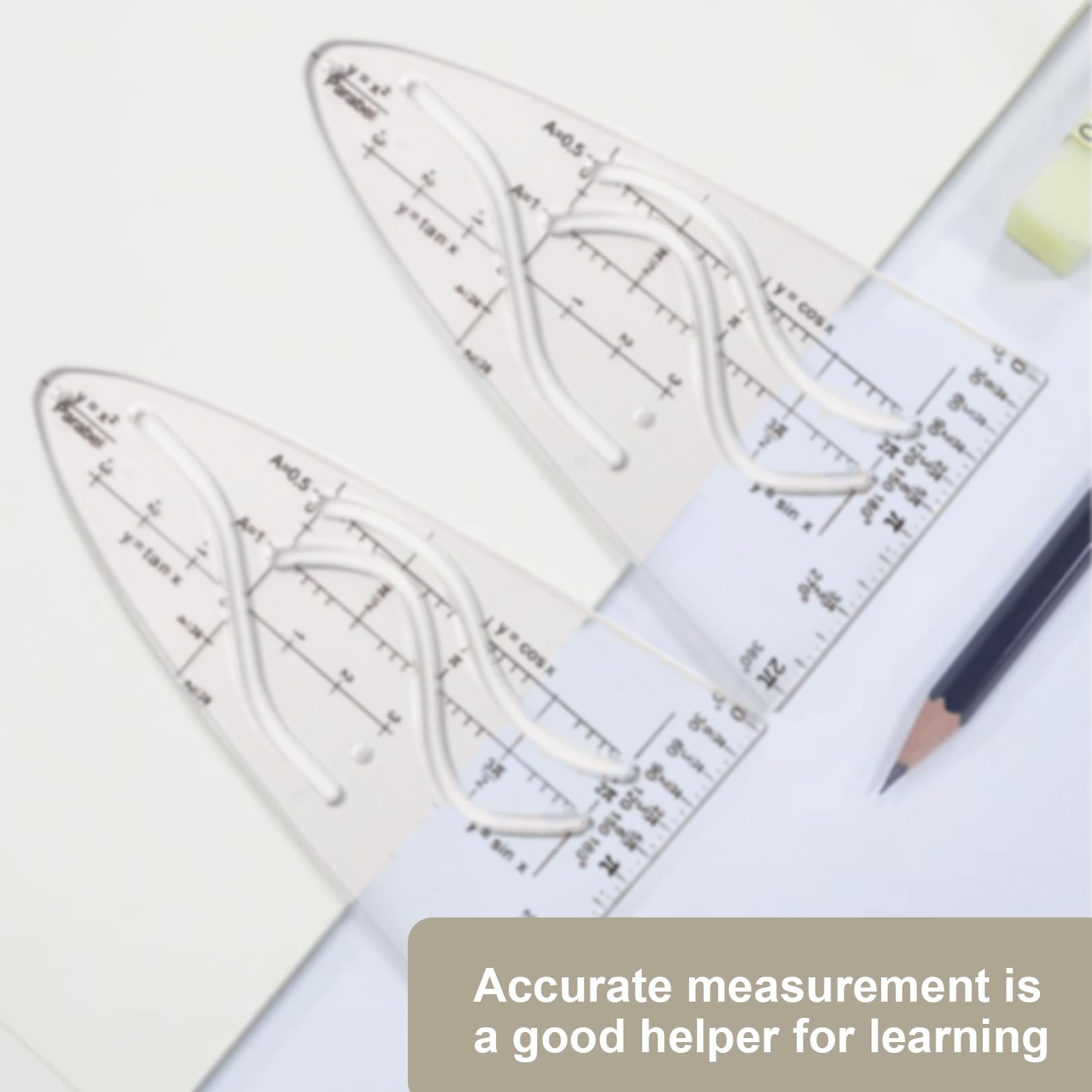 6-teiliges Parabelschablonen-Set – Transparente Kurvenlineale Für Mathe, Geometrie & Zeichnen