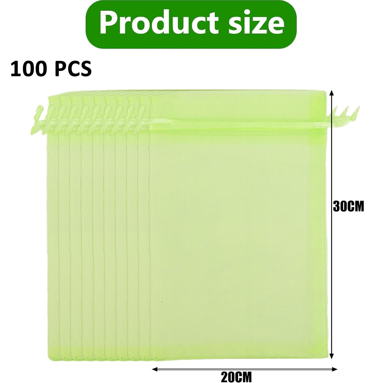 Xusxes100 Piezas Bolsa de Protección de Frutas de Red (20 x 30 cm) | Malla de Protección para Uvas, Bolsas para Uvas y Frutas con Cordón, Bolsas Protectoras contra Avispas, Pájaros e Insectos
