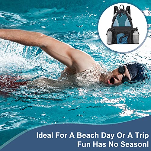 Holyluck Swim Bag Mesh Backpack For Wet Swimming, Gym, And Workout Gear One Size #TOP5