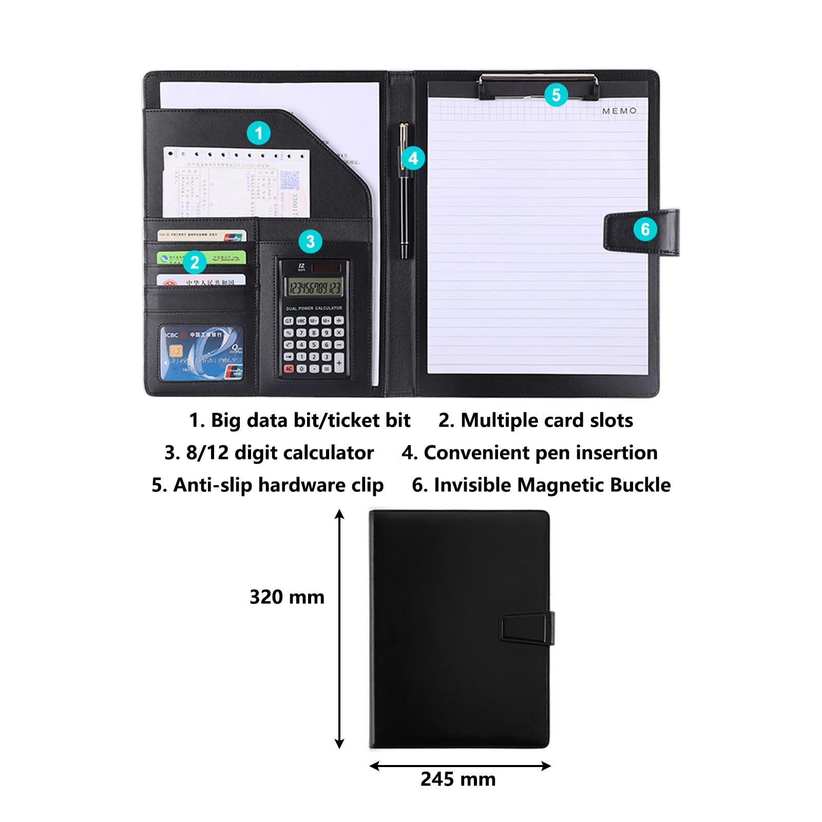 Schreibmappe A4 Klemmbrettmappe Lagerung Zwischenablage Ordner Portfolio Zwischenablage A4 Ordner Konferenz Für Legal Pad Für Business Schule Büro