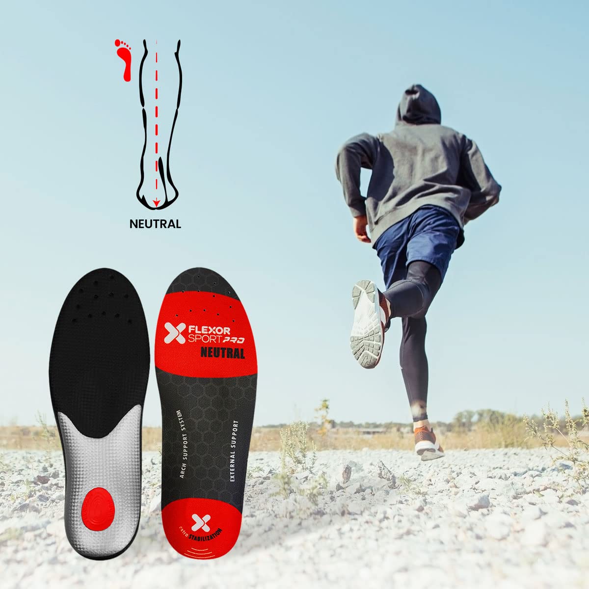 Flexor Plantillas Trail Running para Pie Neutro, Soporte de Arco Plantar, Amortiguador de Impacto, Talla 37
