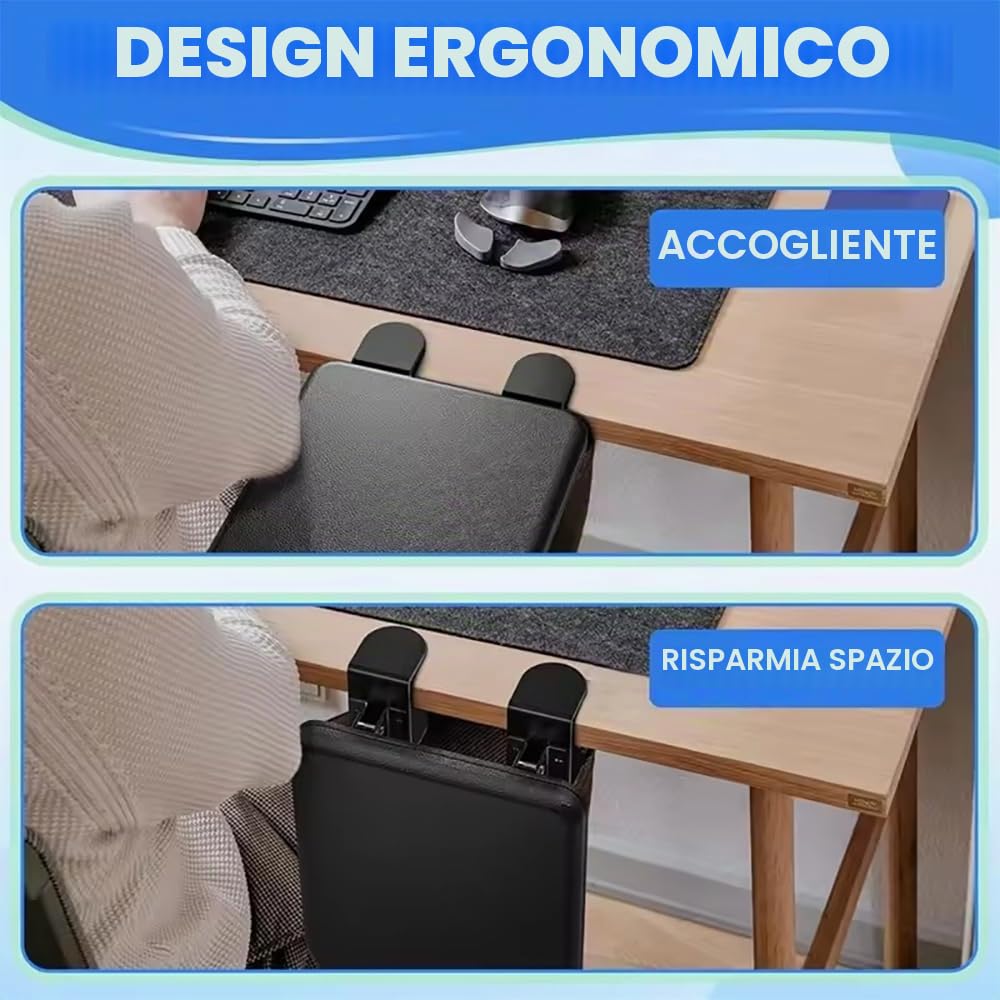 NEWFUN PoggiaGomito da Scrivania, Estensore da Scrivania con Bracciolo, Braccio Ergonomico da Scrivania per Computer, Poggiapolsi Pieghevole a 90° da Scrivania
