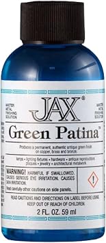 JAX Green Patina - Metal Finishing Solution - Antique Finish without Heat or Electricity - 2 Ounce