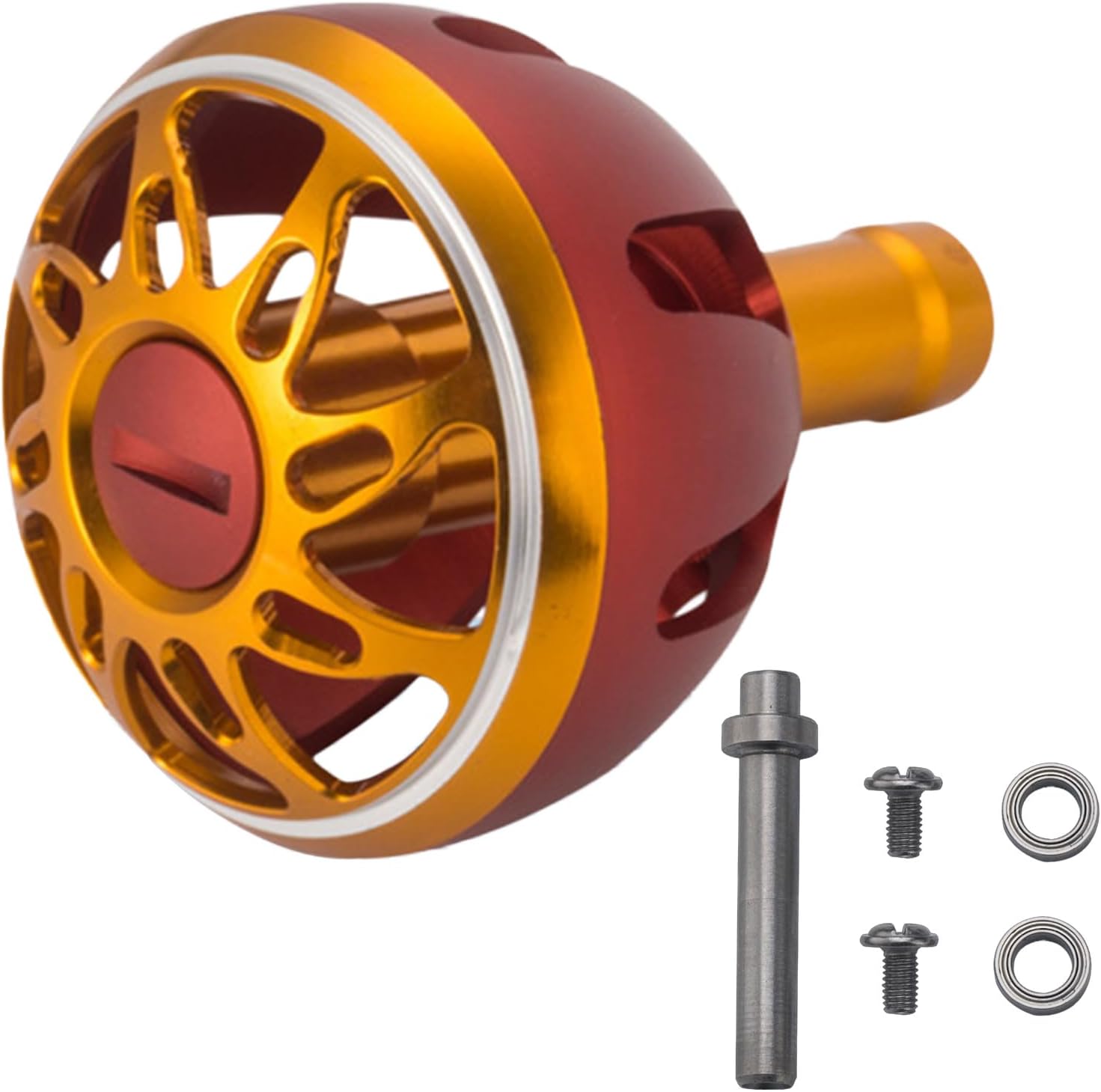 Fishing Reel Handle Knob Replacement Part - Red Aluminum Alloy - Baitcasting, Trolling - Fishing Reel Part