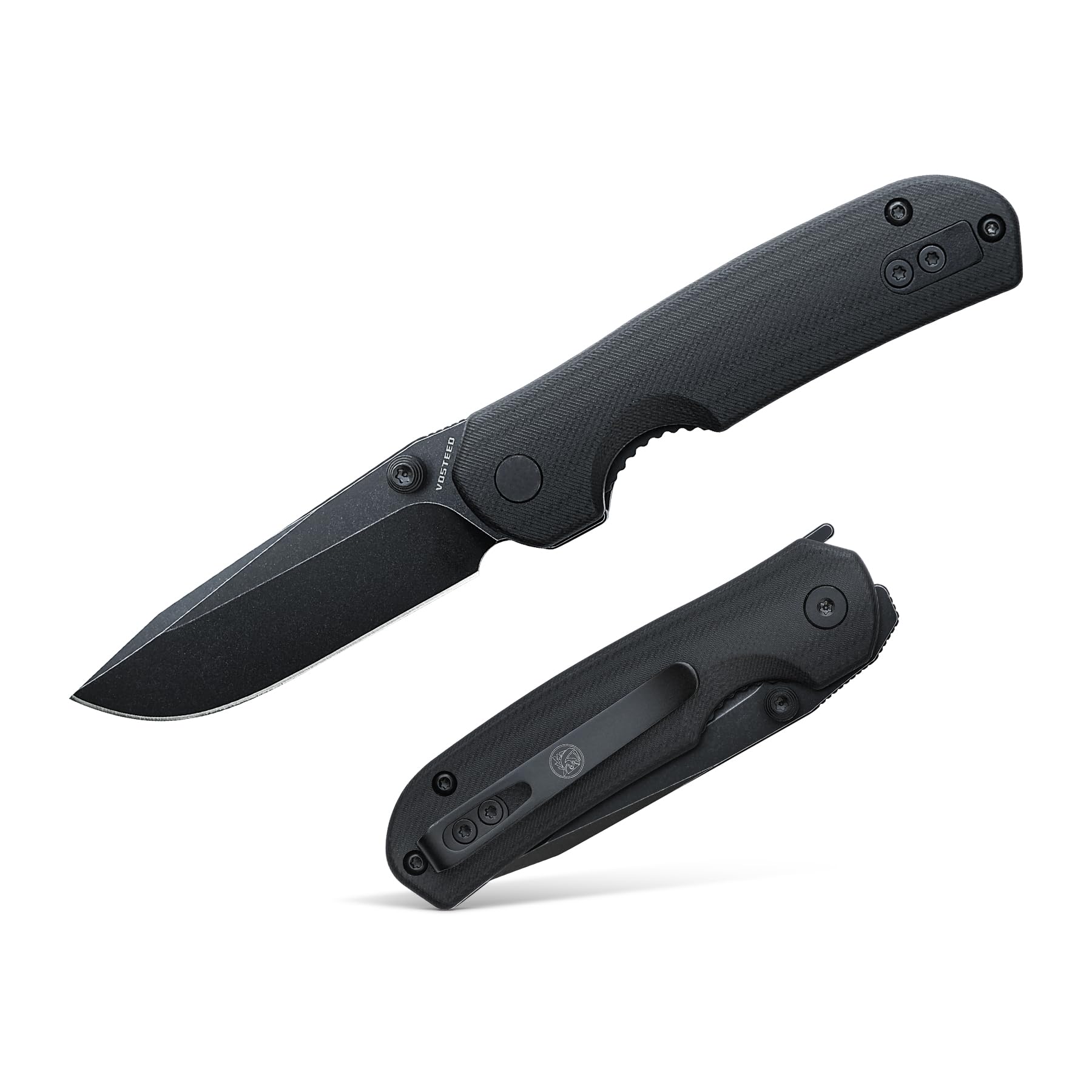 Vosteed Small Folding Knife with 2.64'' 14C28N Blade, Multi-Deployment Flipper Pocket Knife with Pocket Clip, EDC Knife with G10 Handle - Valentine’s Day Gifts for Men - Chipmunk