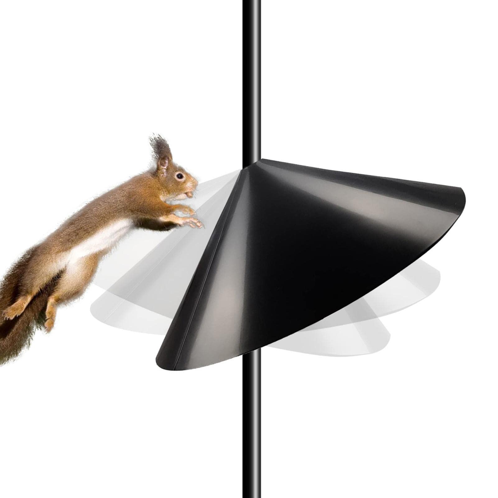 Déflecteur Anti-écureuils Pour Poteau De Mangeoire - Dôme Noir Plastique/fer - Diam. 38 Cm - Protection Oiseaux