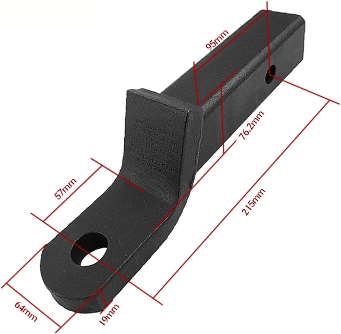 Trailer Hitches Tow 3 Inch Drop Tow Bar W/50 MM 2 Inch Ball Cover Mount Tongue Hitch Trailer Car RV Boat Parts Accessories (Color : with 50mm Ball Size : 1)