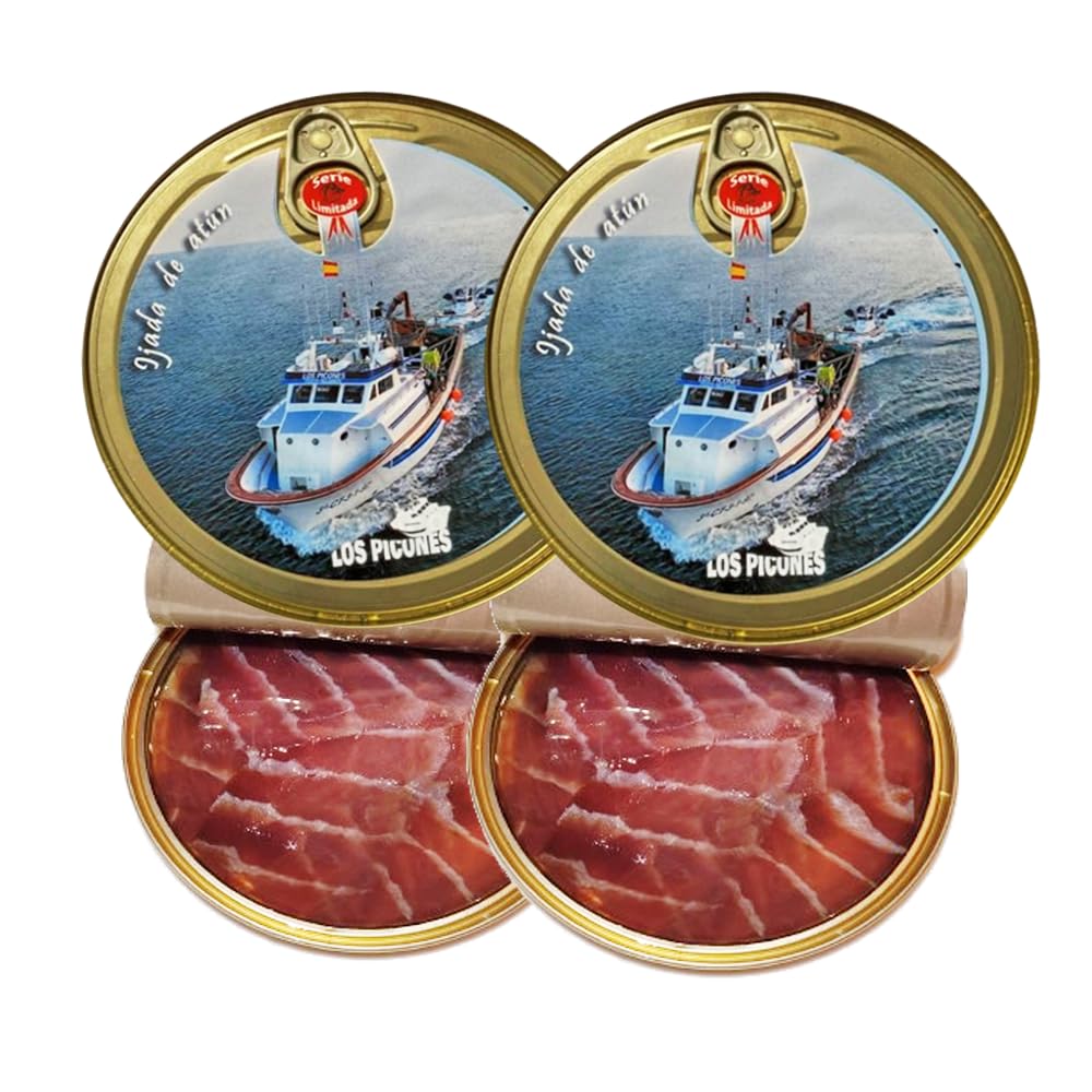 Los Picones Gourmet® Ijada de Atún en Aceite de Oliva I Pack 2 Latas 75gr (150gr. neto) I Conservas y Salazones Gourmet I Productos Gourmet I Jamón de Mar I Atum em azeite.