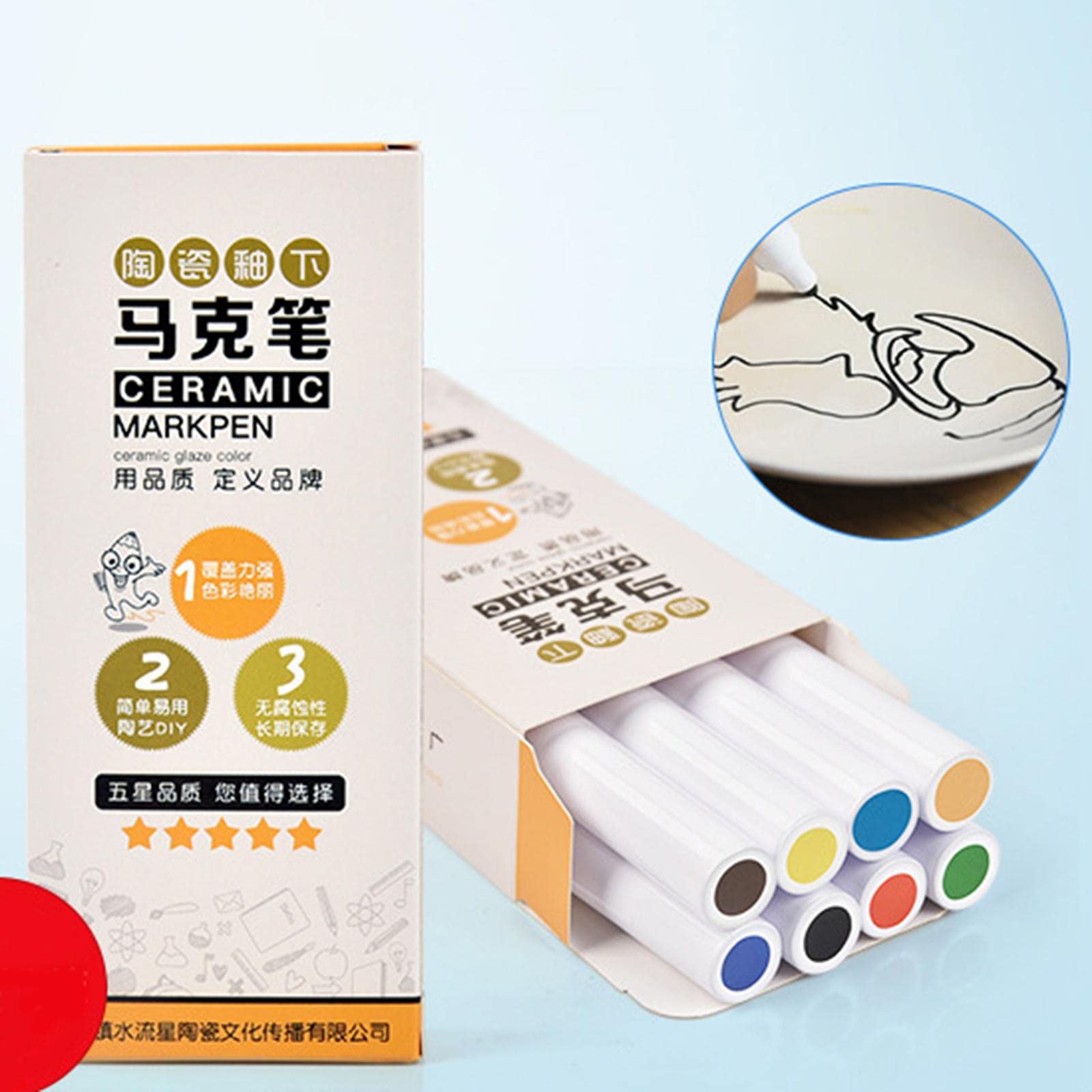 Unterglasur-Marker-Stifte-Set, farbige Stifte, Keramik-Marker, DIY-Projekte