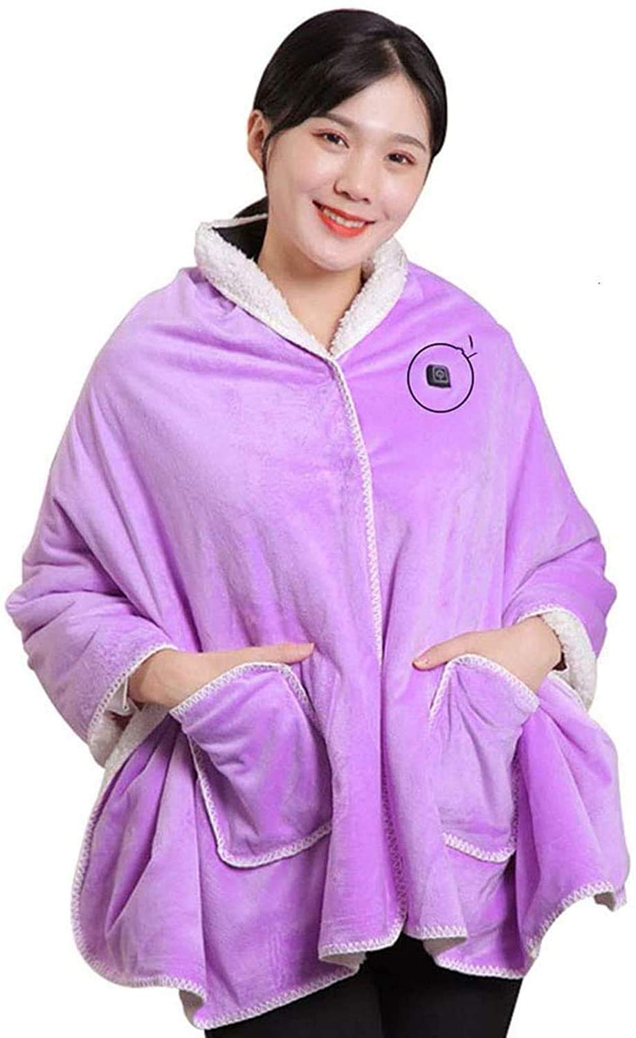 Coperta Elettrica Usb, Coperta Elettrica Getta con 3 Impostazioni Di Riscaldamento, Pad Riscaldante Caldo Lavabile per Sedia da Ufficio Auto, Viola, Fodere per Letto 170X70 cm