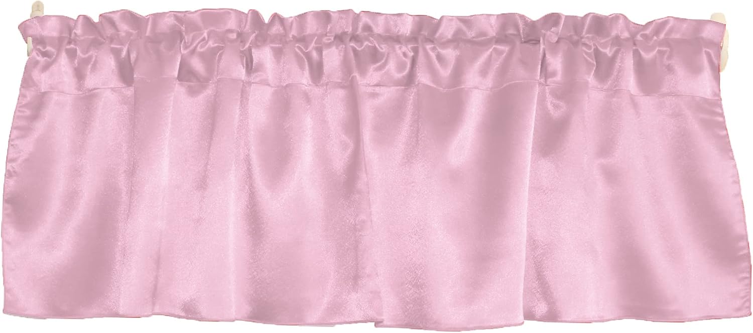 Zen Creative Designs Solid Shiny Satin Window Valance Home Décor Bedroom Nursery Kitchen Window (58" Wide x 18" Long, Silver)