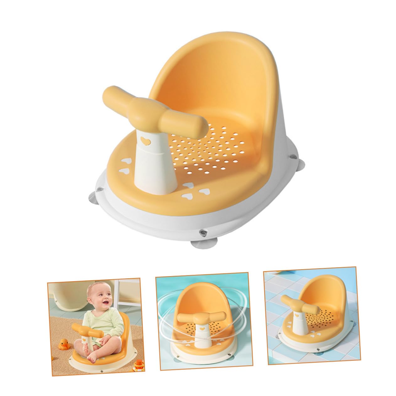 BESTonZON Asiento Ligero Antideslizante Bebés de a 6 Meses Baño de 12 para Diseño Adecuado y Material Pp y Tpe para Bañar y Jugar Seguro