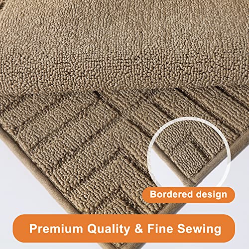 Beqhause YFQHHLT8371BE2048S Kitchen-Rugs-And-Mats,Anti-Slip Kitchen Rugs,Machine Washable Kitchen Mats For Floor Taupe Comfortable Kitchen Mat Set Of 2 thumb #2