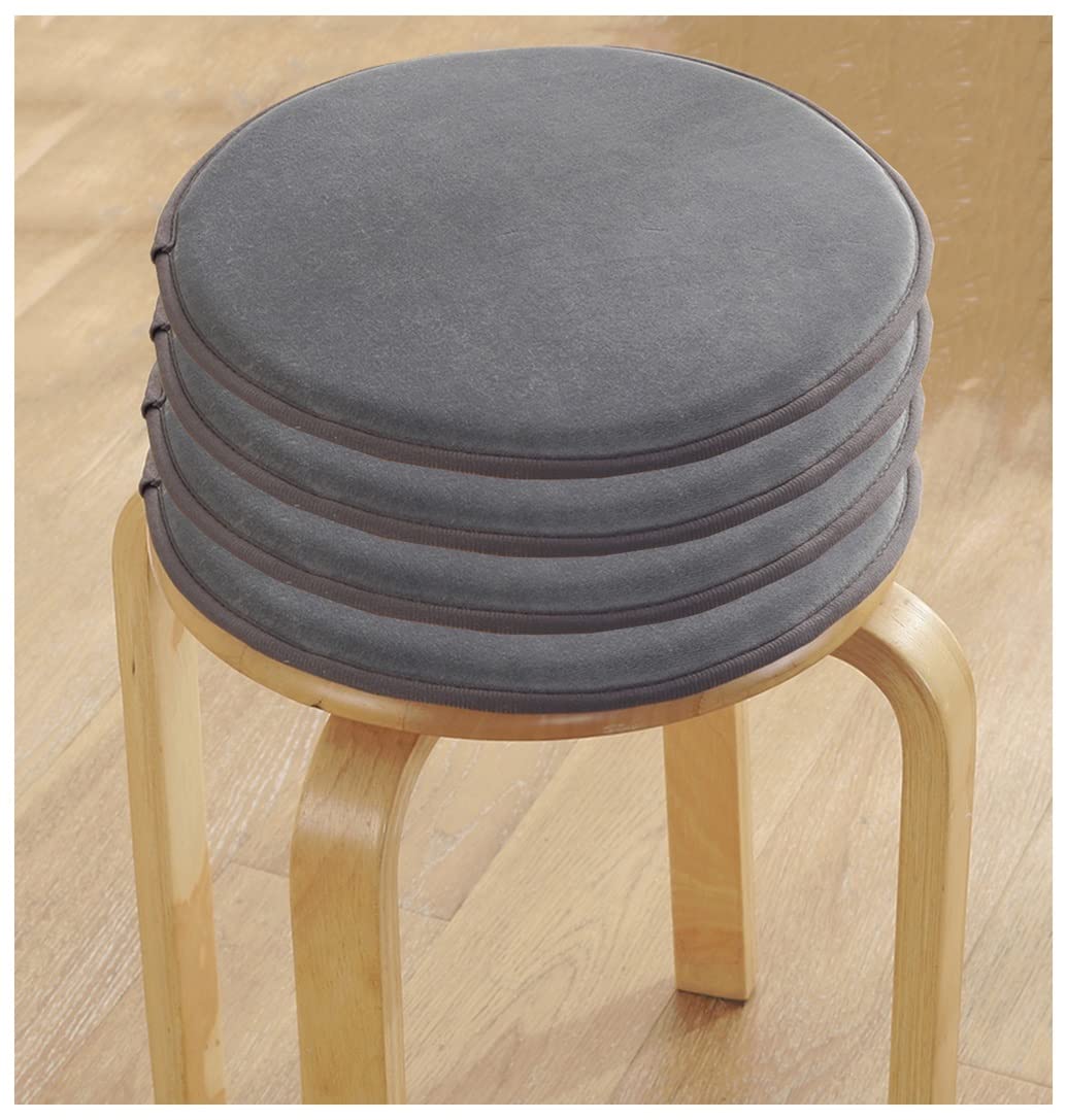 Cojines de asiento redondos antideslizantes de 40 cm con lazos para taburetes