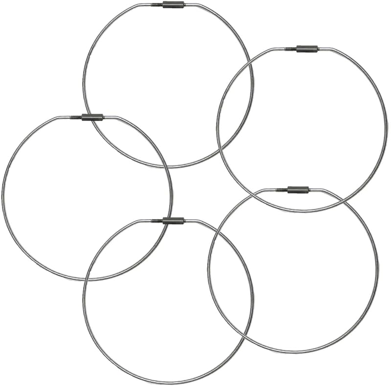 Argolas com Trava Rosqueada Lucky Line de 15,2 cm em Aço Galvanizado, Prateadas, 5 unidades