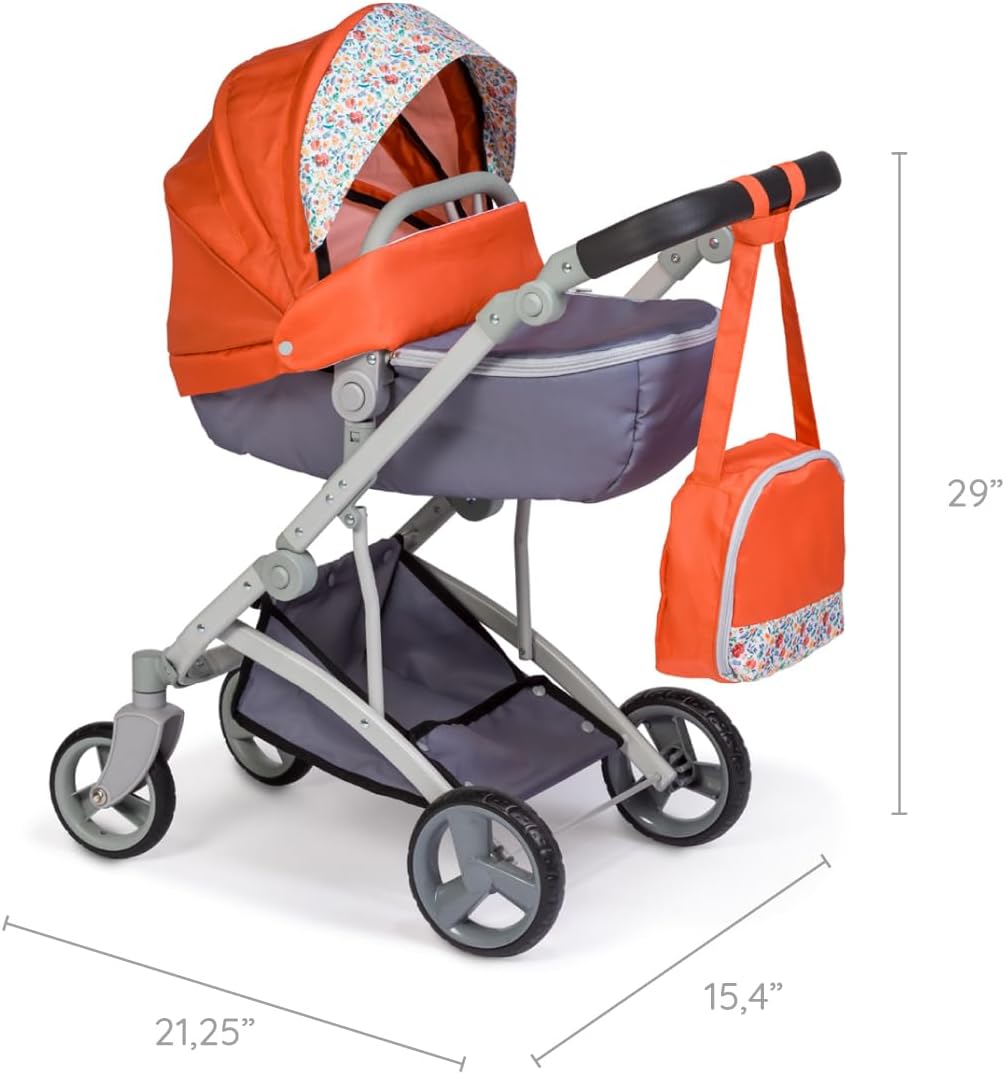 JC Toys - for Keeps Playtime | Deluxe Folding Sports Pram Stroller | Nature Theme Collection | for Dolls up to 20" | Ages 3+
