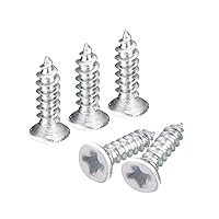 Vista 24 de uxcell Tornillos blancos ST2x4mm Tornillos autorroscantes, 100 tornillos Phillips de cabeza plana para madera para carpintería