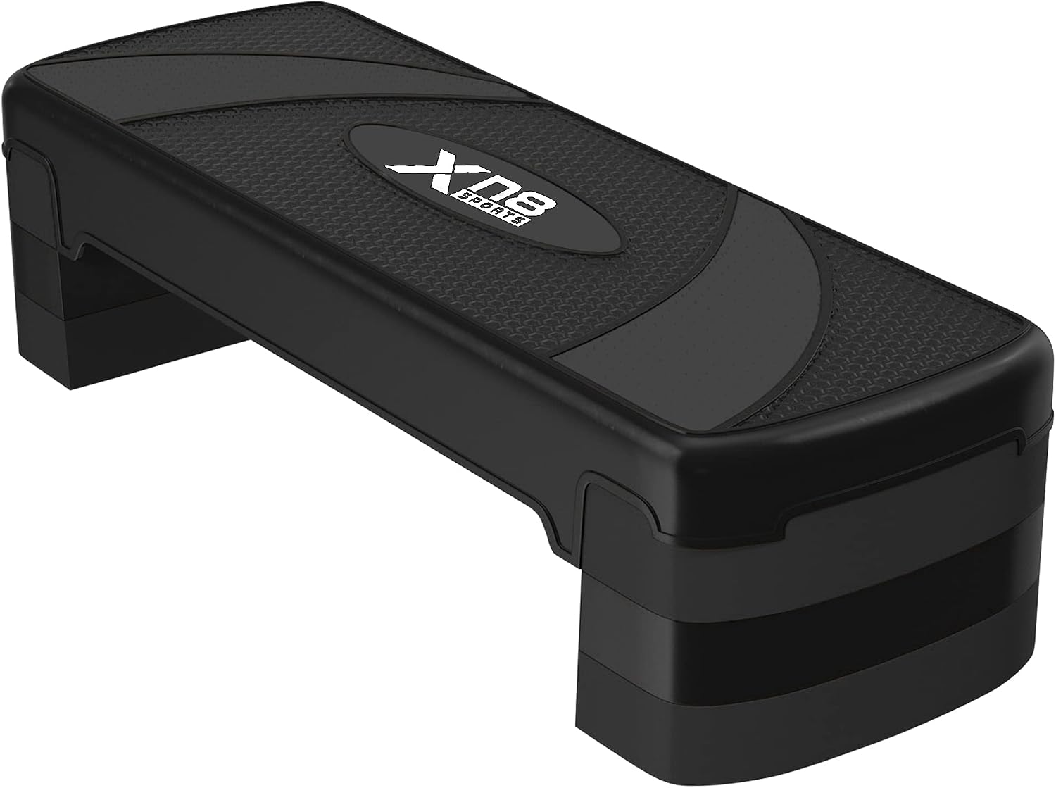 XN8 Aerobic Stepper for Exercise 3 Levels Adjustable Height 4" 6" & 8" Inch Exercise Step Platform Non Slip Step Board for Workout Home Gym Cardio Strength & Training | 31" Length x 12" Width (Inches)