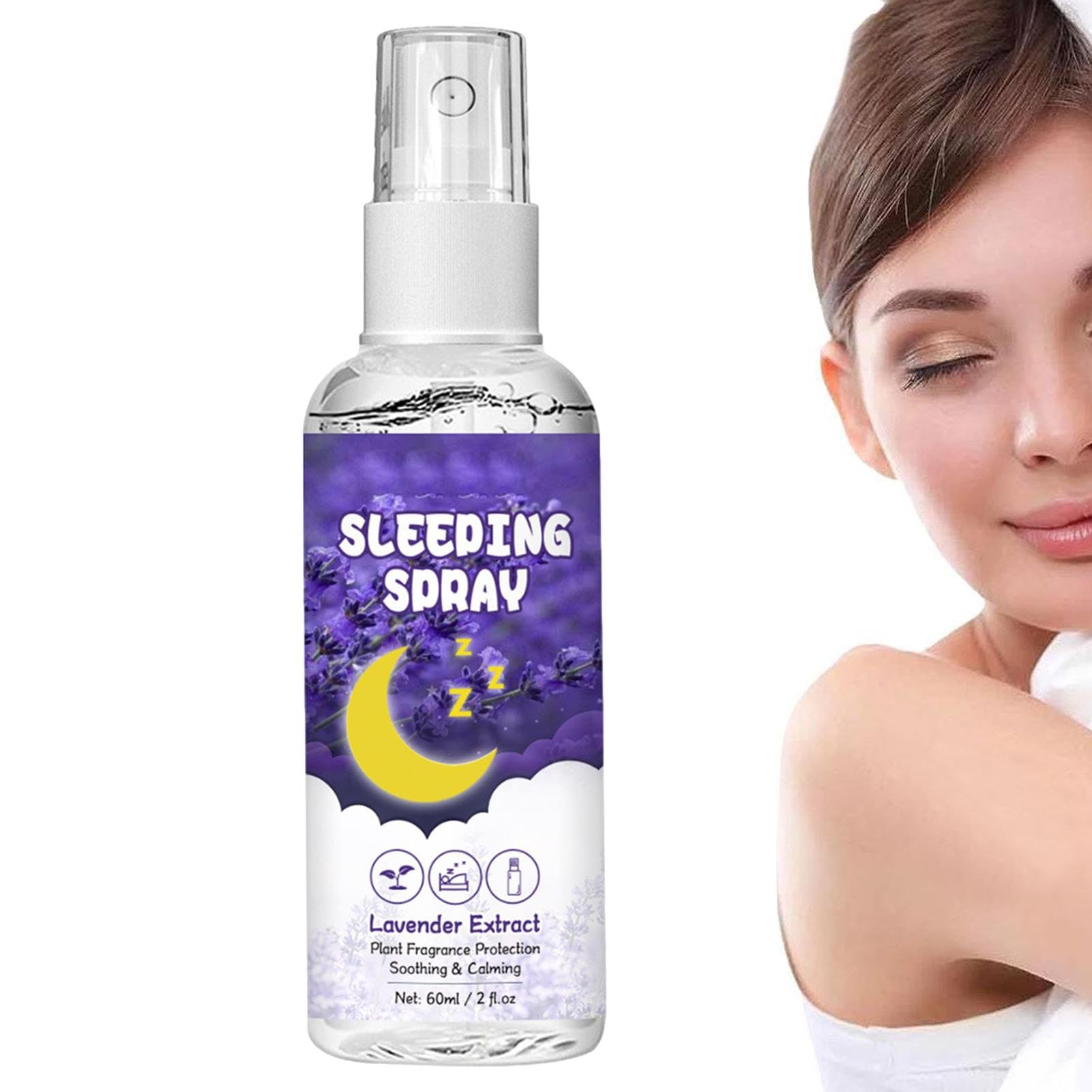 Sleep Spray,60ml Natural Lavender Pillow Spray for Sleeping | Lavender Sleep Spray Help with Sleep and Stress Relief for Women and Men Zorq
