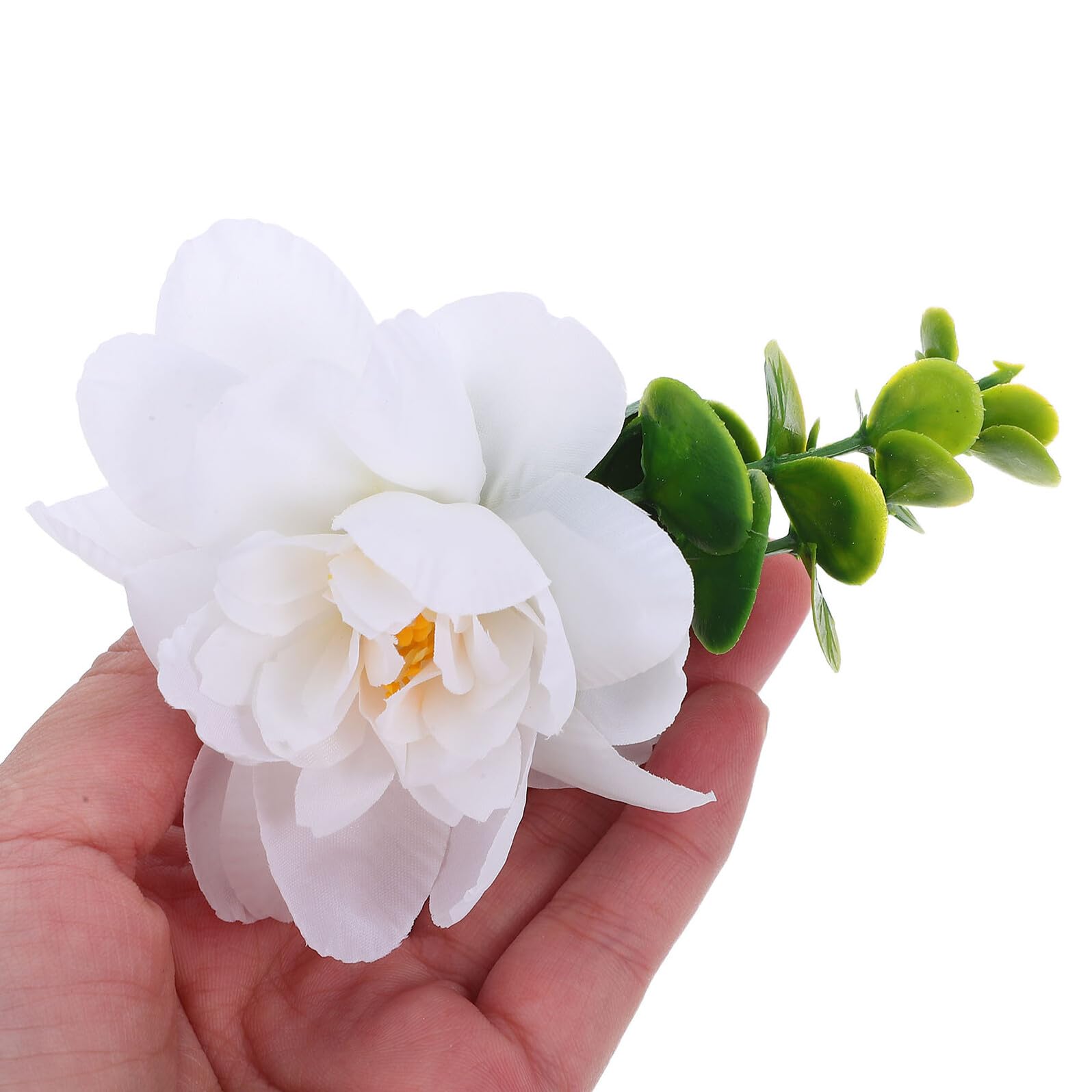 Veemoon 12 Servilleteros con Flores Artificiales y Hojas Verdes Anillos Rústicos Decorativos para Bodas Fiestas y Cenas Navideñas Accesorios para Mesas de Comedor Estilo Campestre 12