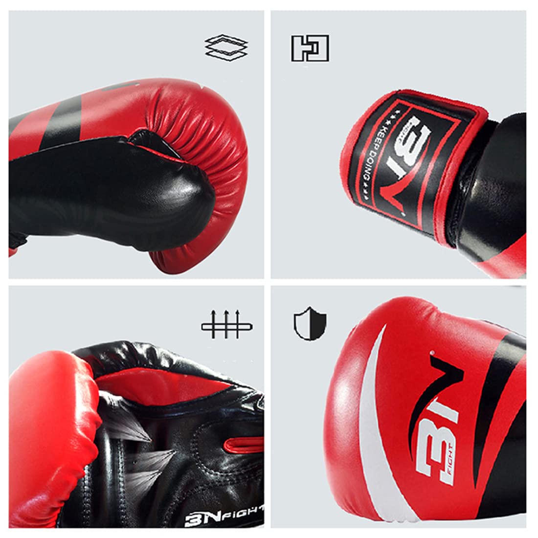 Rękawice bokserskie, rękawice walki szkoleniowej, rękawiczki kickboxing, rękawiczki sparingowe, rękawice ciężkie torby rękawice do boksu, kickboxing, Muay Thai, MMA dla mężczyzn i kobiet,White,16OZ