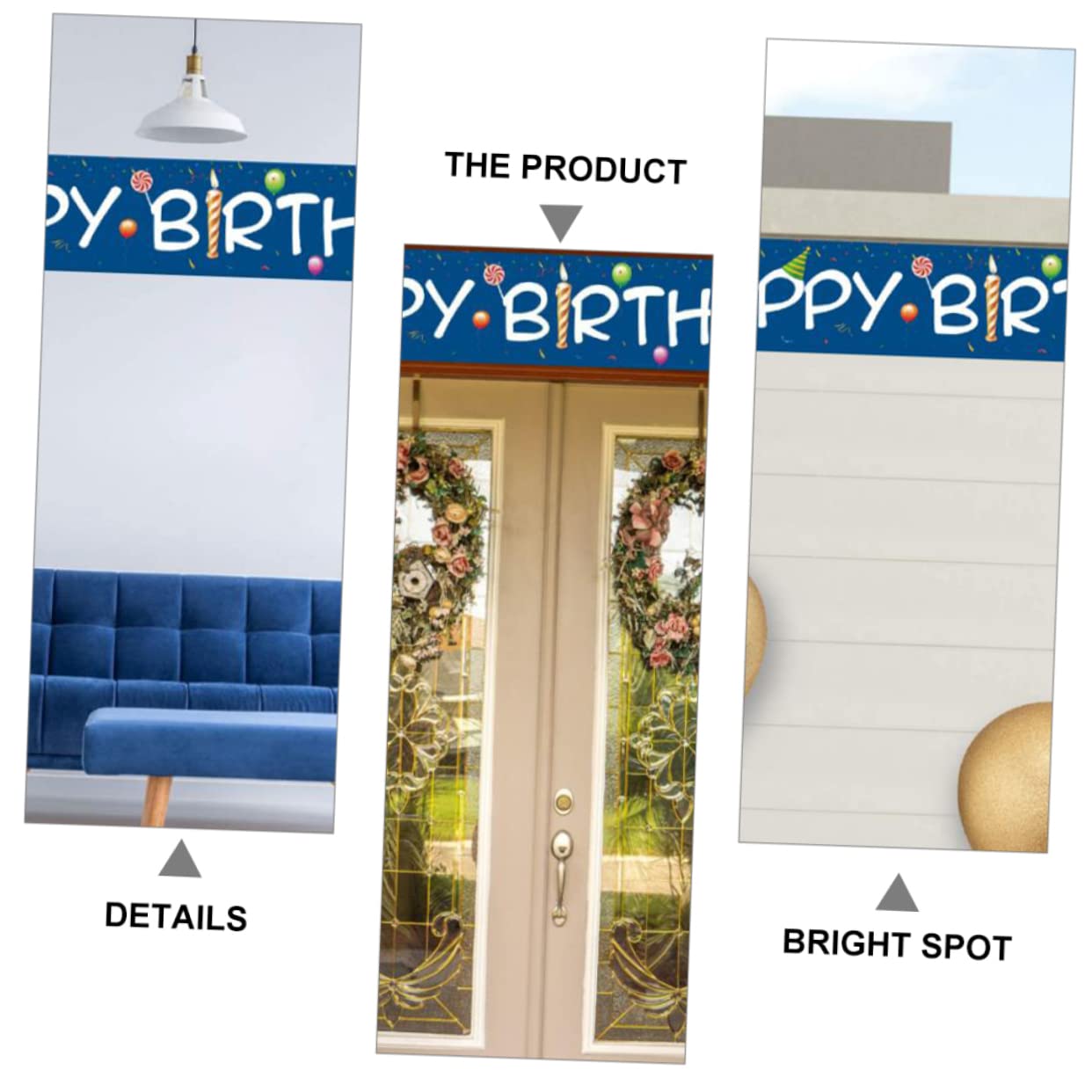 Abaodam 3pezzi Banner Compleanno Decorazione Per Compleanno Striscione Appeso Per Ed Per e
